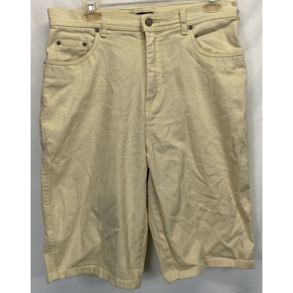Bill Blass Yellow Stretch Denim Cotton Jean Shorts Sz 12 32”W X 11 I x 24" H***